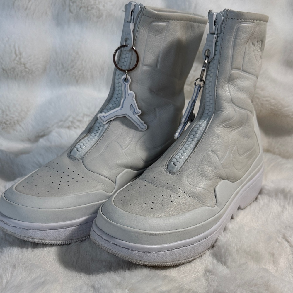 Jordan Women's White Zip-Up Sneakers